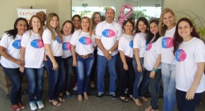 Equipe reunida para abertura da Campanha de Prevenção